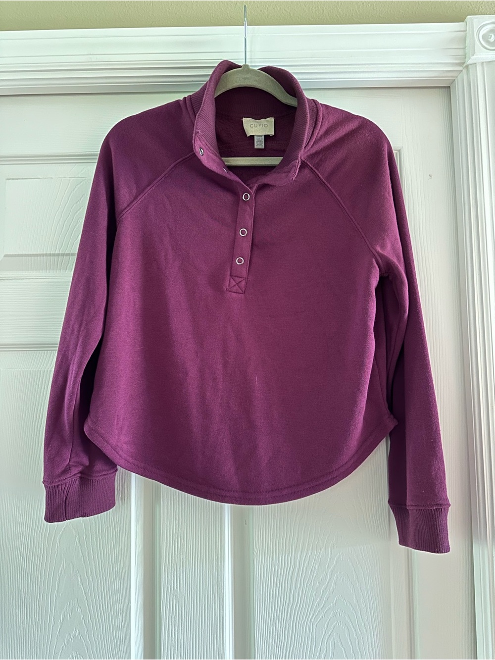 Cupio Burgundy Snap-Button Pullover size Large